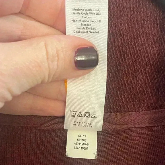 Lucy activewear open front cardigan ribbed sleeves XS burgundy cherry cola - Picture 9 of 11